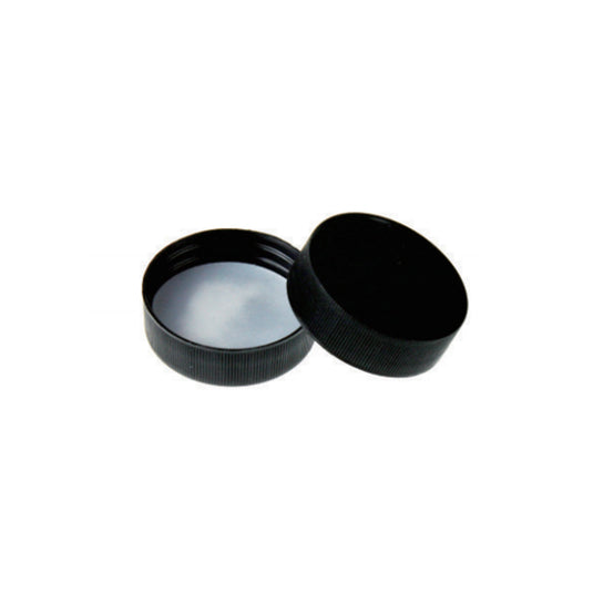 33-400 Black Closed Top PP Cap with White PTFE Septa 0.5mm Thick. 8pcs/pk.