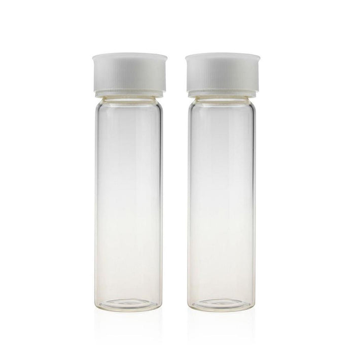 40mL Clear Glass Certificated EPA/TOC Vial 27.5×95mm 24-400 White Open Top PP Screw Cap with 22mm Natural PTFE/White Silicone 3.0mm Thick Septa(EPA Quality) and Dust Cover. Pre-assembled. 72pcs/pk