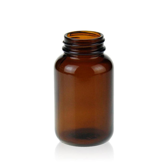 120mL Wide Mouth Amber Glass bottle 52.8×95mm 38-400. 24 pcs/pk.