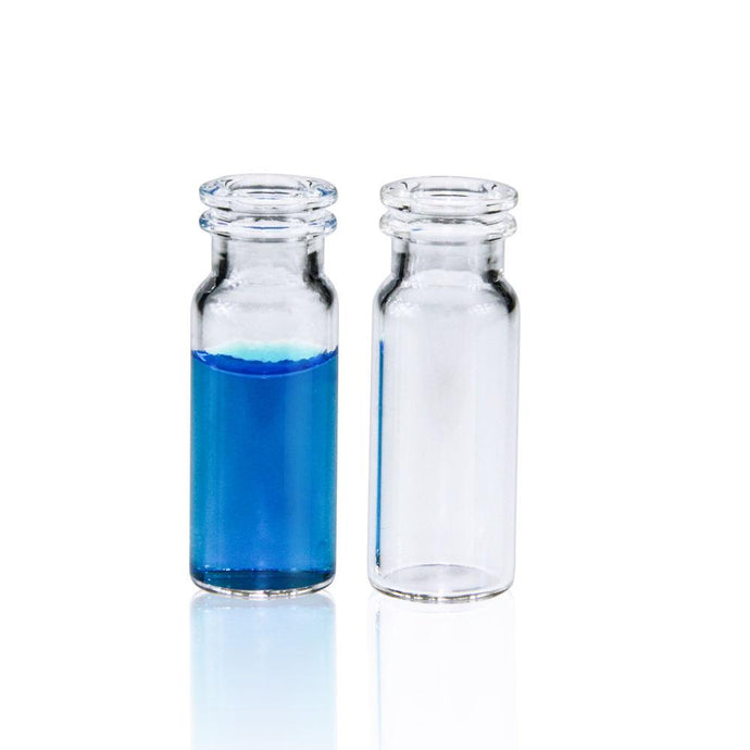 2mL Clear Glass Flat Base 11mm Snap Vial Wide Opening. 100pcs/pk.