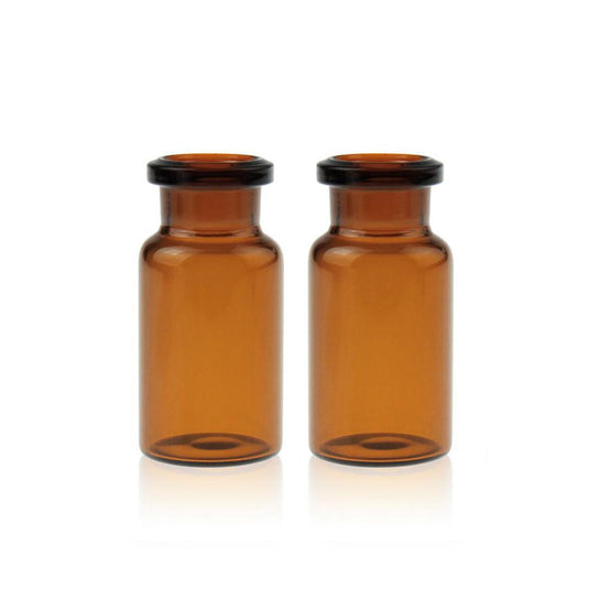 10mL Amber Glass 22.5×46mm Crimp Headspace Vial. 20mm Beveled Edge. Flat Bottom. 100pcs/pk, 30pk/case.