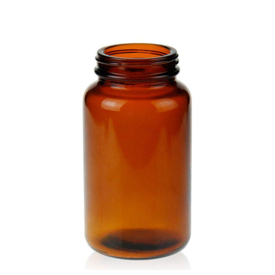 300mL Wide Mouth Amber Glass bottle 68.3×126.4mm 53-400. 24 pcs/pk.
