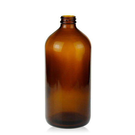 1000mL 33-400 Boston Round Amber Glass Bottle 94×219mm,  8 pcs/pk.
