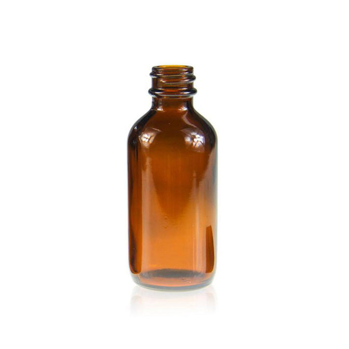 60mL 20-400 Boston Round Amber Glass Bottle 38.6×93.66mm,  48 pcs/pk.