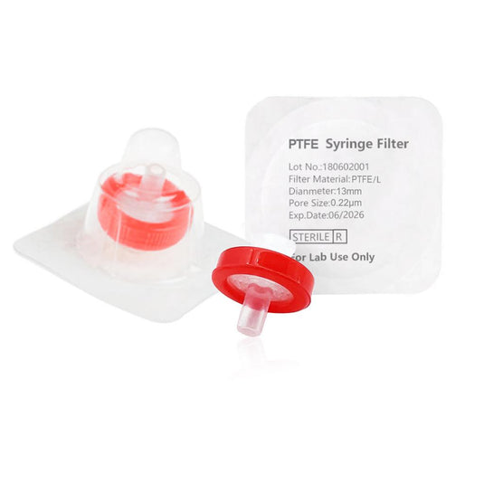 Syringe Filter, Hydrophilic PTFE, Sterile, Dia. 13mm, Pore 0.22μm, 100pcs/pk, 10pk/case