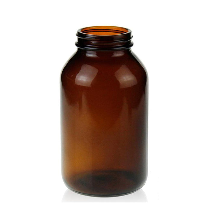500mL Wide Mouth Amber Glass bottle 80.6×146.5mm 53-400. 12 pcs/pk.