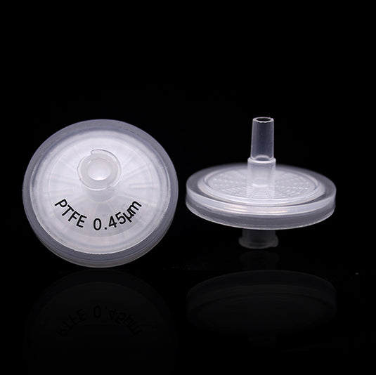 Syringe Filter, Double layers, Hydrophilic PTFE, with GF Prefilters, Dia: 25(mm), Pore: 0.45(μm), 100pcs/pk, 50pk/case