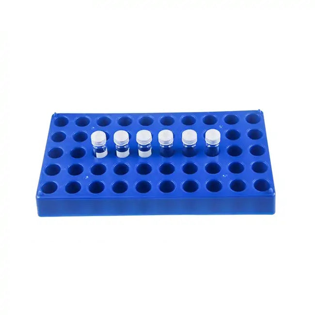 PP Vial Rack 50 Positions for 2mL Vials Blue Color. 1pc/pk.