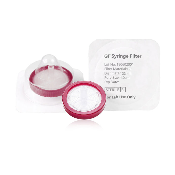 Syringe Filter, GF,  Sterile, Dia. 33mm, Pore 1.0μm, 50pcs/pk, 10pk/case