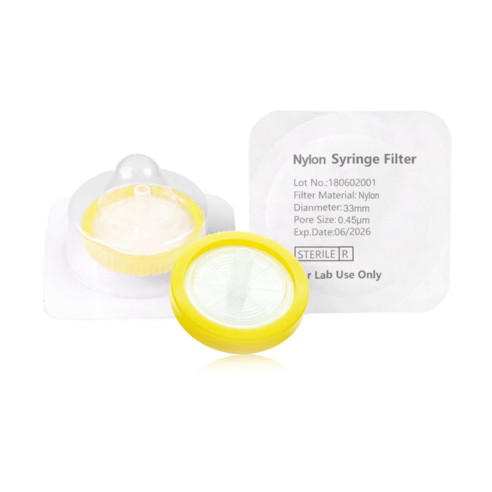 Syringe Filter, NYLON, Sterile, Dia. 33mm, Pore 0.45μm, 50pcs/pk, 10pk/case