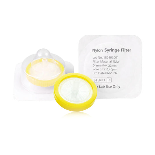 Syringe Filter, NYLON, Sterile, Dia. 33mm, Pore 0.45μm, 50pcs/pk, 10pk/case