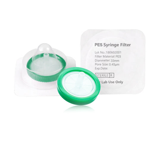 Syringe Filter, PES, Sterile, Dia. 33mm, Pore 0.45μm, 50pcs/pk, 10pk/case