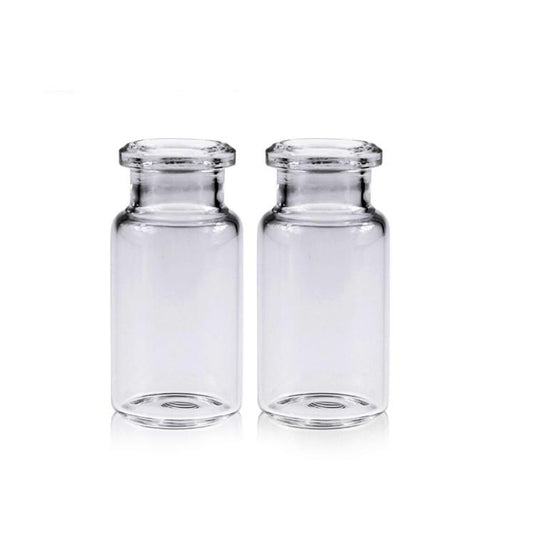 10mL Clear Glass 22.5×46mm Crimp Headspace Vial. 20mm Beveled Edge. Flat Bottom. 100pcs/pk.