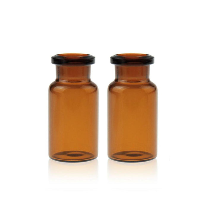 10mL Amber Glass 22.5×46mm Crimp Headspace Vial. 20mm Beveled Edge. Flat Bottom. 100pcs/pk.