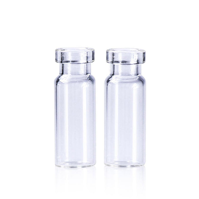 2mL Clear Glass Flat Base 11mm Crimp Vial Wide Opening. 100pcs/pk.