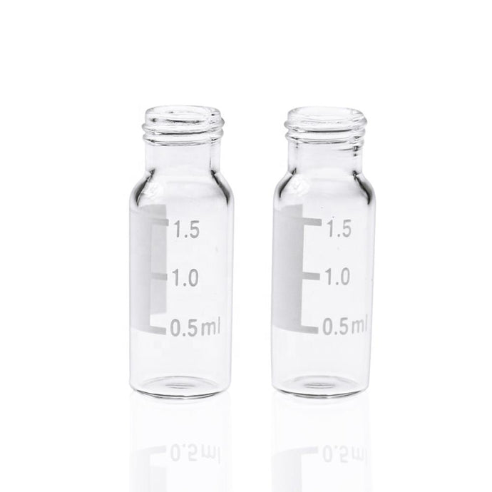 2mL Clear Glass 12×32mm Flat Base 9-425 Screw Thread Vial with Label, 100pcs/pk, 50pk/case.