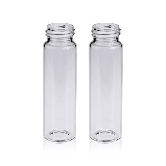 40mL Clear Glass 27.5×95mm 24-400 Screw Thread Sample Vial. 100 pcs/pk, 12pk/case.