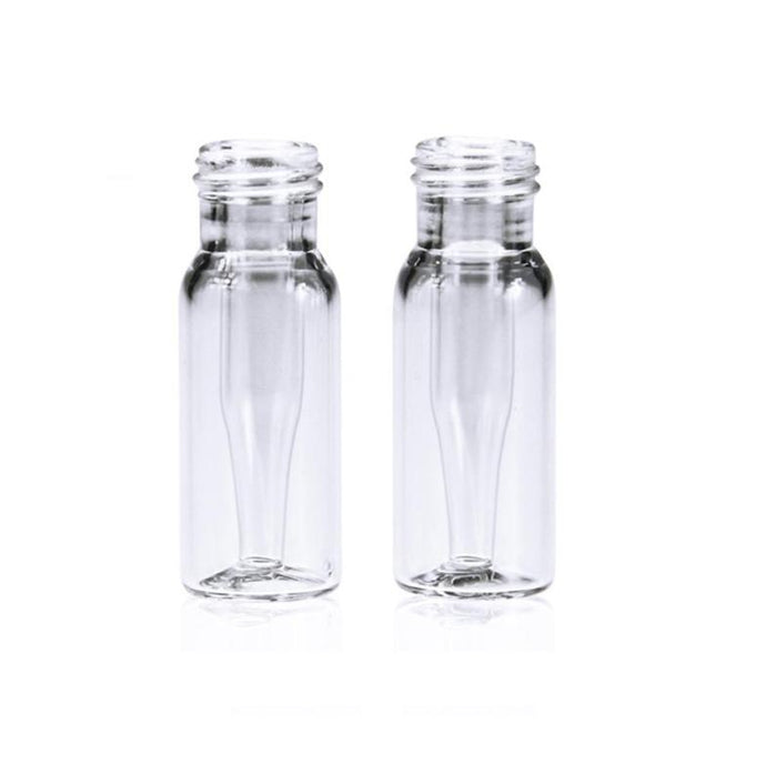 2mL 12×32mm Clear 9-425 Screw Thread Vial Bottom with Integrated 0.2 ml Glass Micro-insert no Label. 100pcs/pk, 10pk/case.