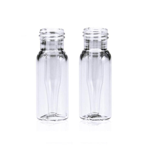 2mL 12×32mm Clear 9-425 Screw Thread Vial Bottom with Integrated 0.2 ml Glass Micro-insert no Label. 100pcs/pk, 10pk/case.