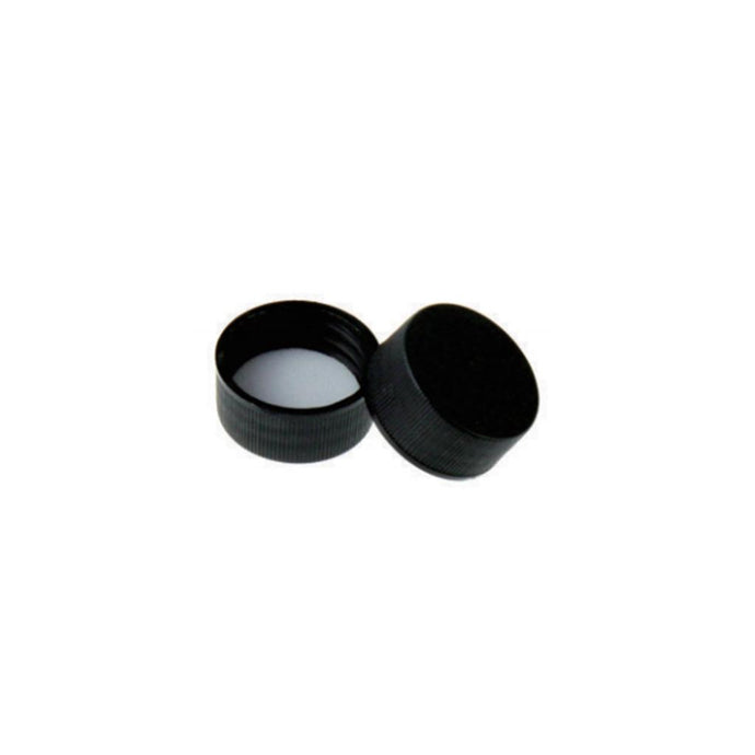 20-400 Black Closed PP Top Cap, with White PE Septa 1.0mm Thick. 48 pcs/pk
