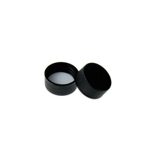 20-400 Black Closed PP Top Cap, with White PE Septa 1.0mm Thick. 48 pcs/pk