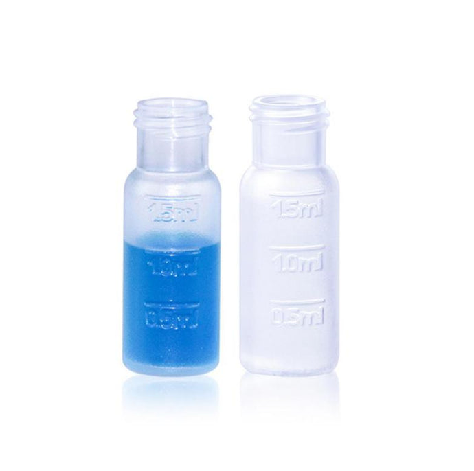 2mL Transparent PP Wide Open 9-425 Screw Vial with Scale, 100pcs/pk, 50pk/case, 50pk/case.