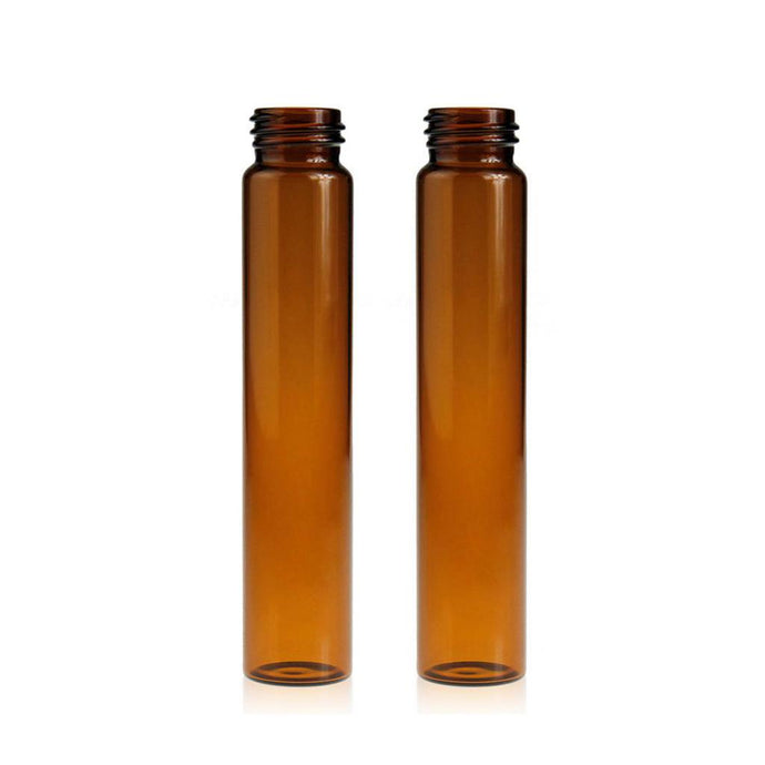 60mL Amber Glass 27.5×140mm 24-400 Screw Thread Sample Vial. 100 pcs/pk, 12pk/case.